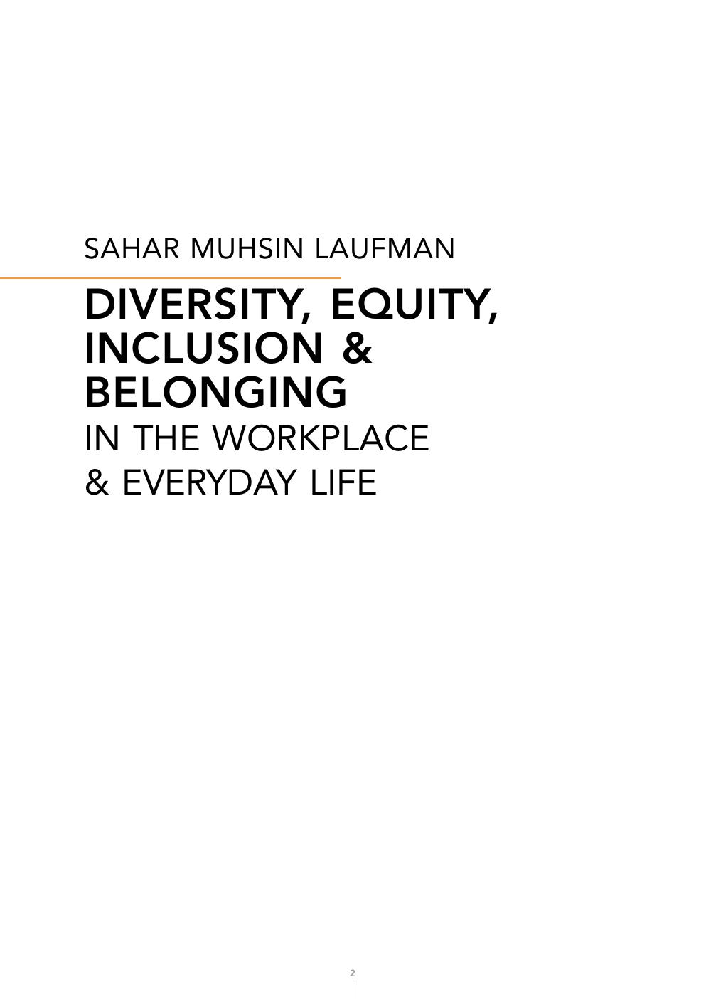 Diversity, Equity, Inclusion & Belonging book cover by Sahar Muhsin Laufman